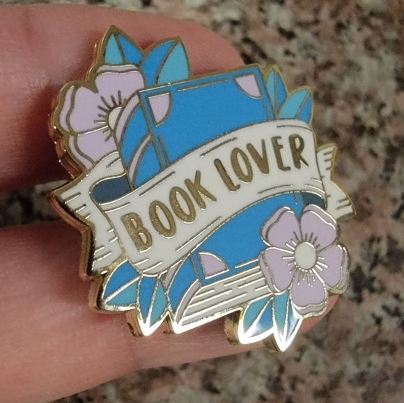 *2 for $13* Floral Book Lover Hard Enamel Pin - Picture 2 of 3